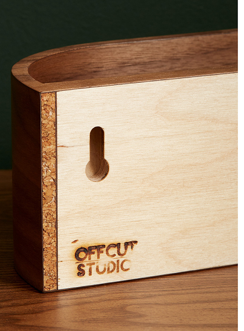 Offcut Studio Brown Walnut wall letter holder