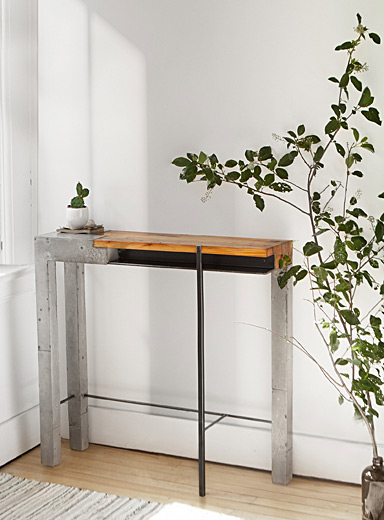 Maya Industrial Console Table Raphaël, White Apothecary Console Table Canada