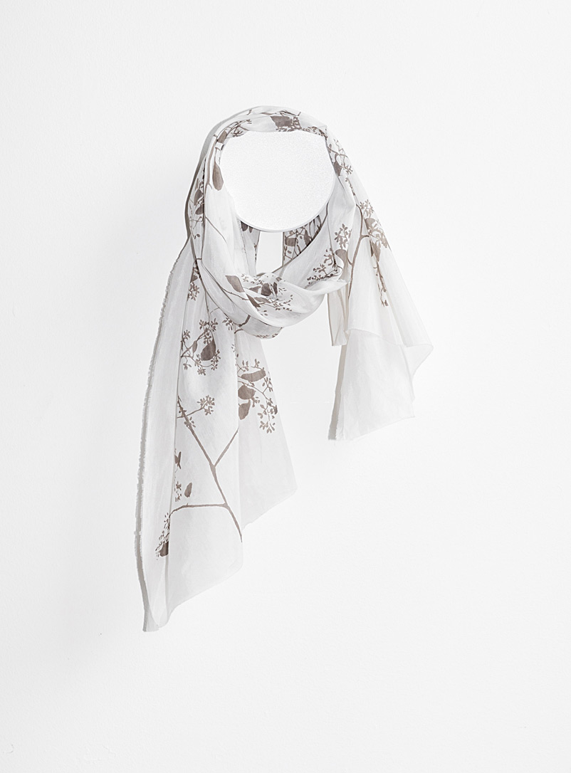 Tania Love: Le foulard Breeze eucalyptus 2 formats disponibles Blanc