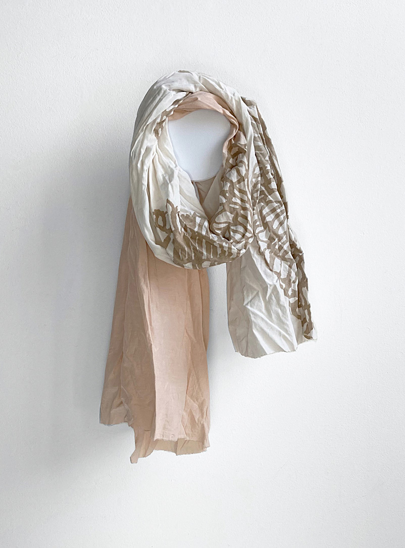 Tania Love: Le foulard Wrap floraison Beige crème