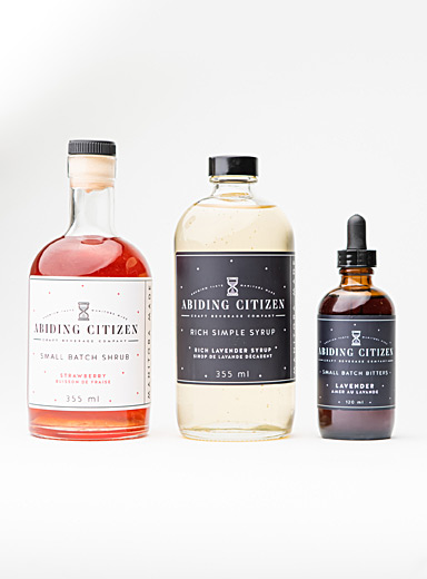 Le trio pour cocktails Champ de fraises Ensemble de 3 bouteilles