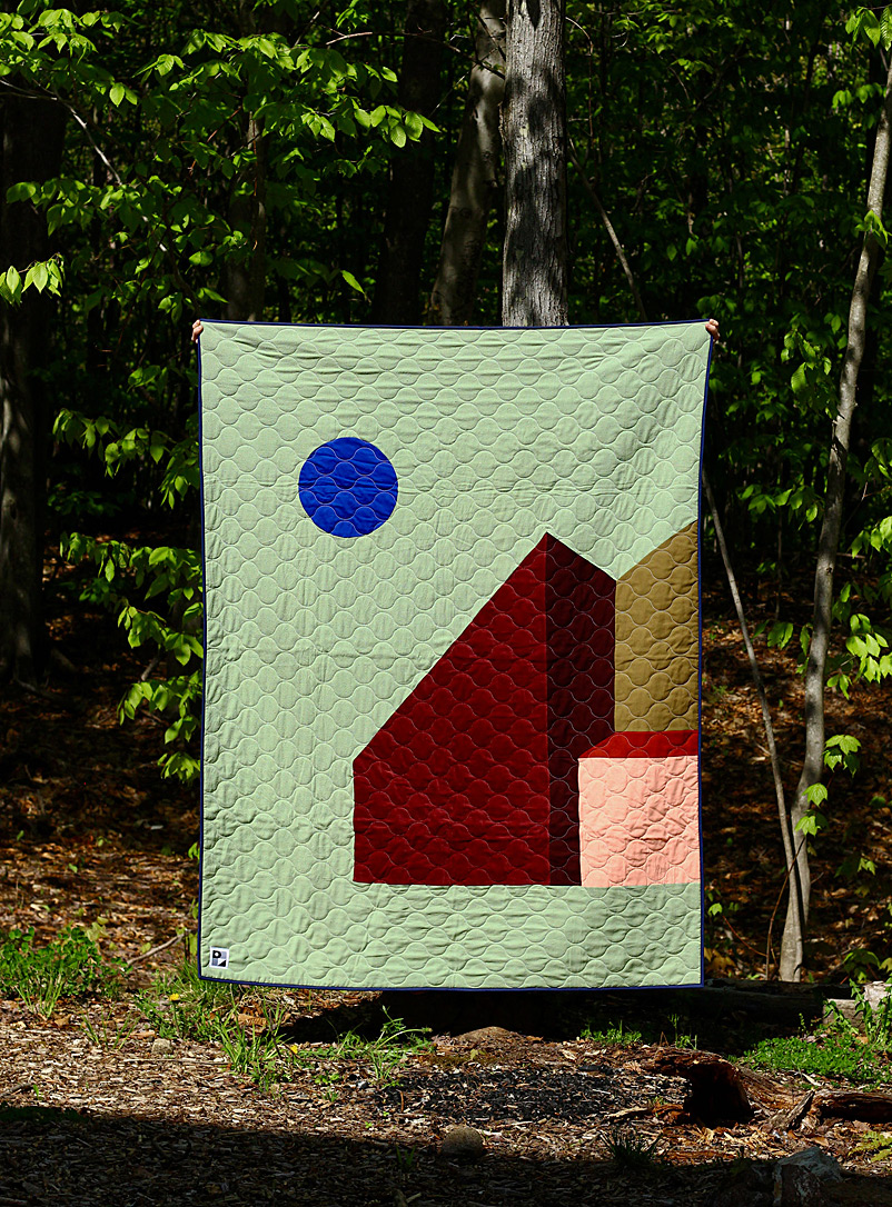 Le point visible Lime Green De l'Église Street quilt throw Series limited to 2 copies
