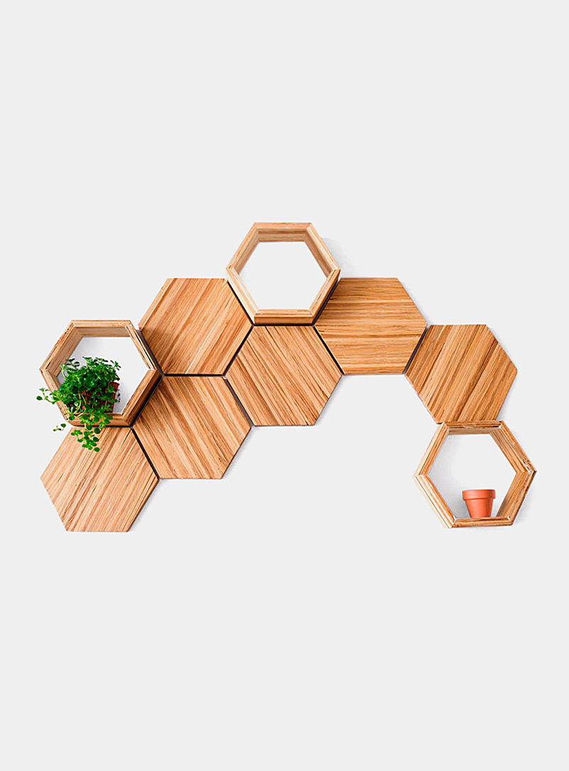 ChopValue: Les hexagones décoratifs en baguettes recyclées Ensemble de 9 pièces Assorti