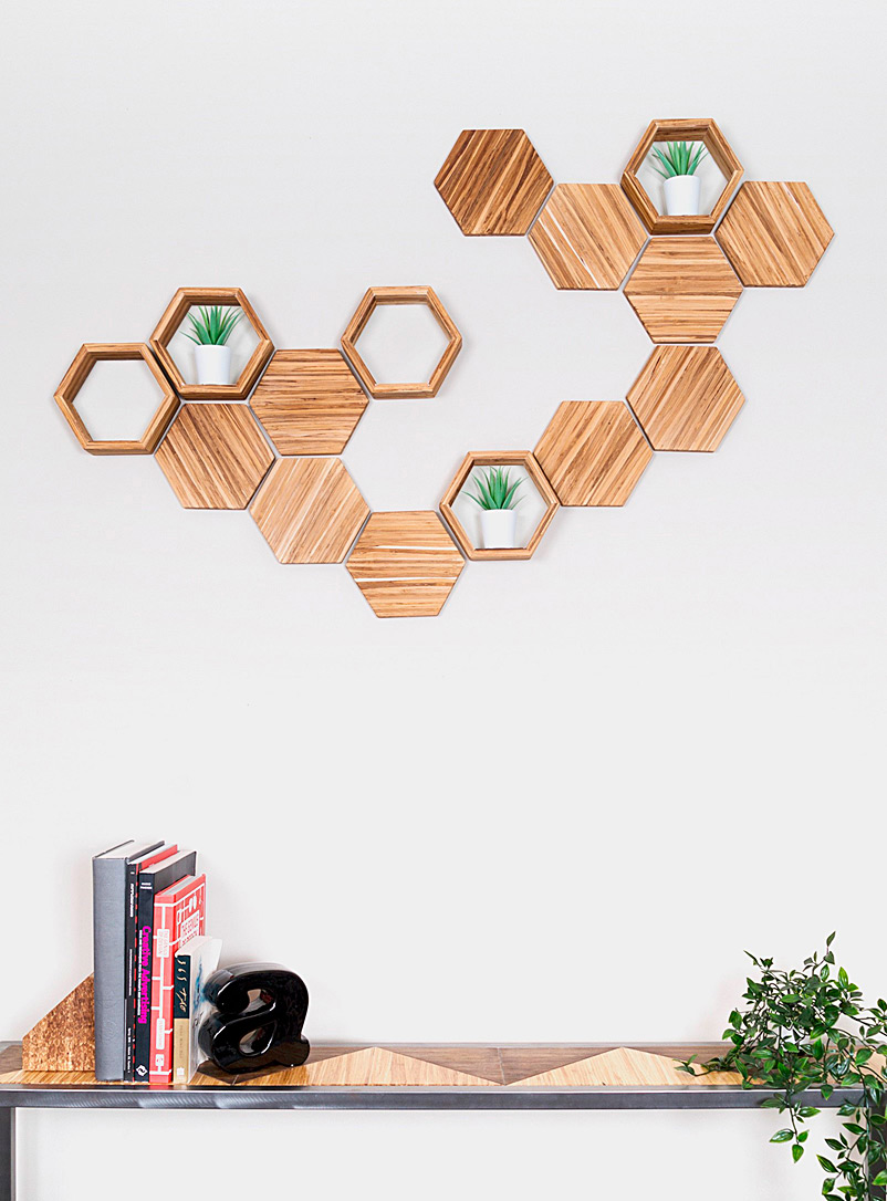 ChopValue: Les hexagones décoratifs en baguettes recyclées Ensemble de 15 pièces Assorti