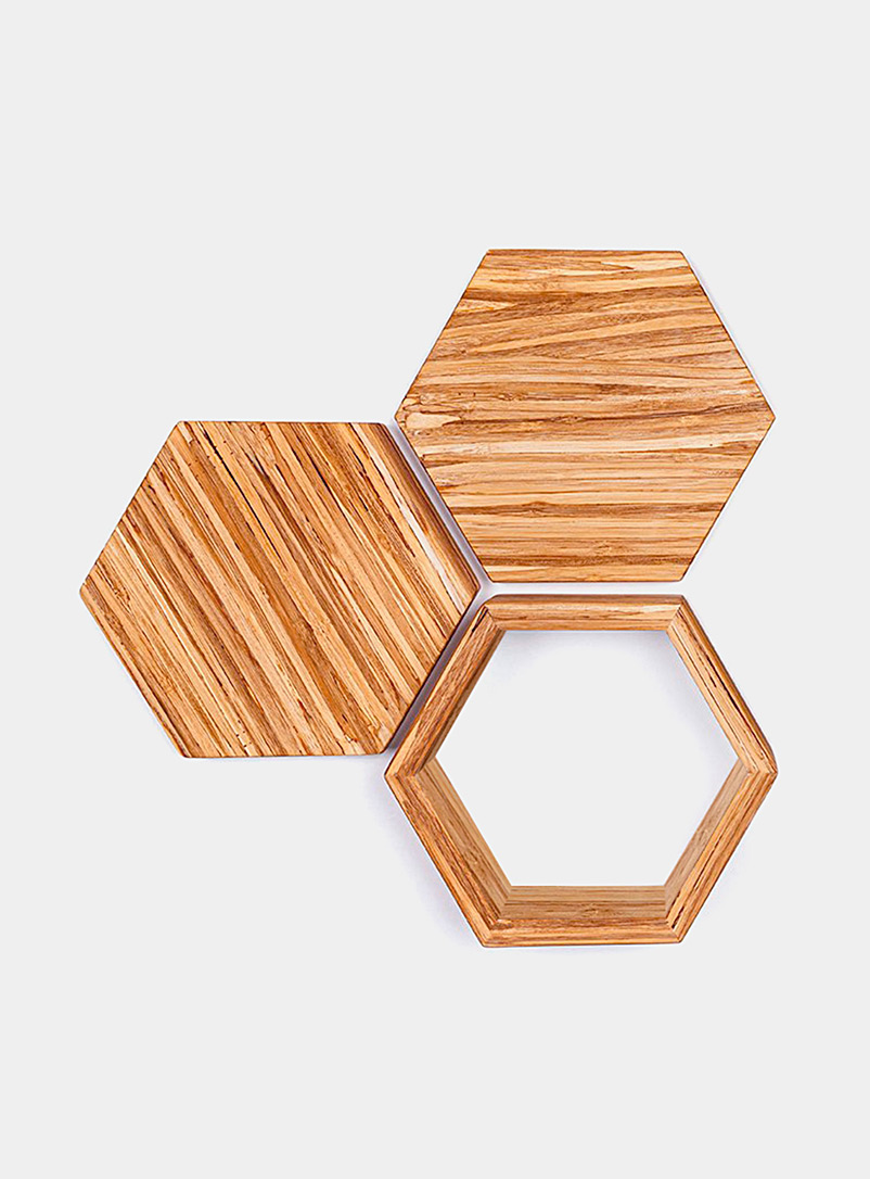 ChopValue: Les hexagones décoratifs en baguettes recyclées Ensemble de 3 pièces Assorti