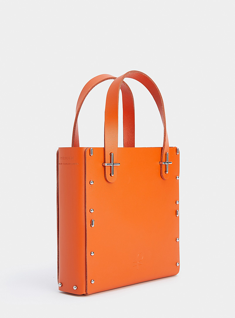 Partoem Orange Domus leather handbag