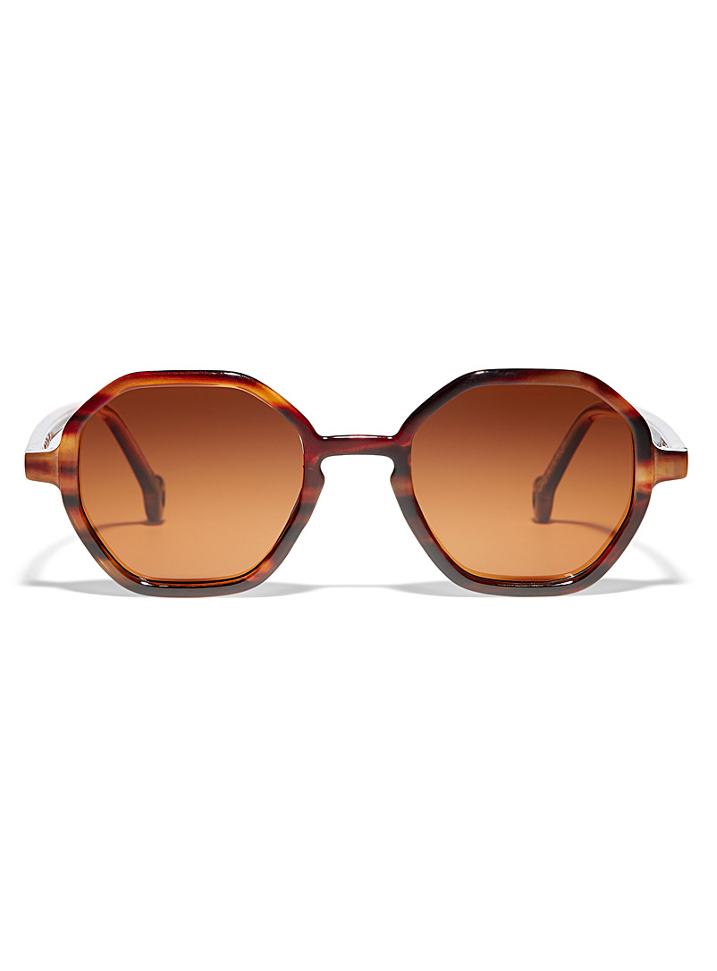 Parafina Light Brown Cascada geo round sunglasses for women