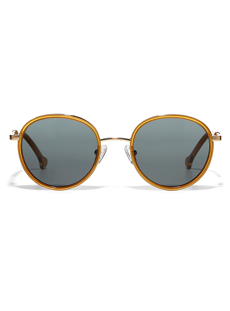 Parafina Medium Brown Huracán II round sunglasses for women
