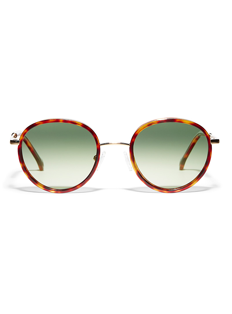 Parafina Light Brown Huracán II round sunglasses for women