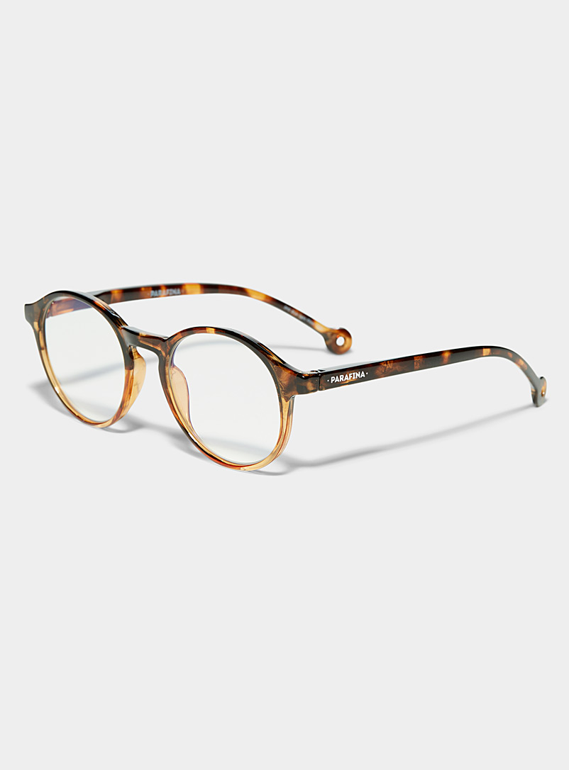 Parafina Black Volga round reading glasses Blue Light Blocking for women