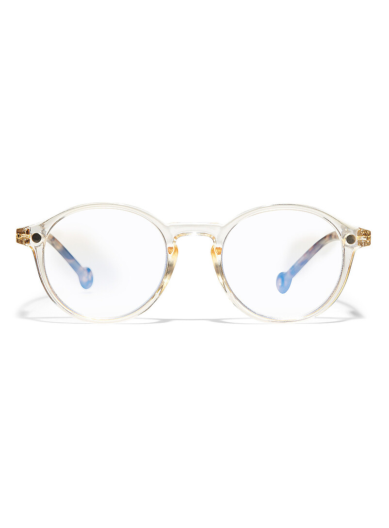 Parafina Black Volga round reading glasses Blue Light Blocking for women