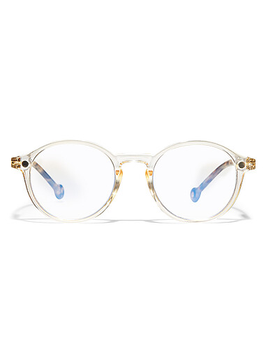 Parafina Black Volga round reading glasses Blue Light Blocking for women