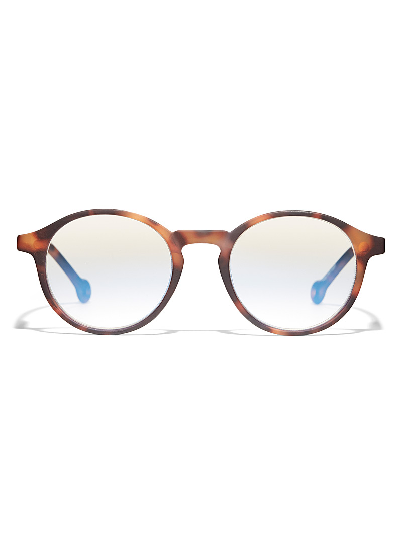 Parafina: Les lunettes de lecture rondes Volga Brun pâle-taupe pour femme