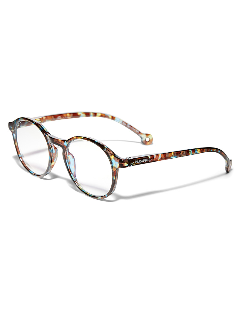 Parafina Black Volga round reading glasses Blue Light Blocking for women
