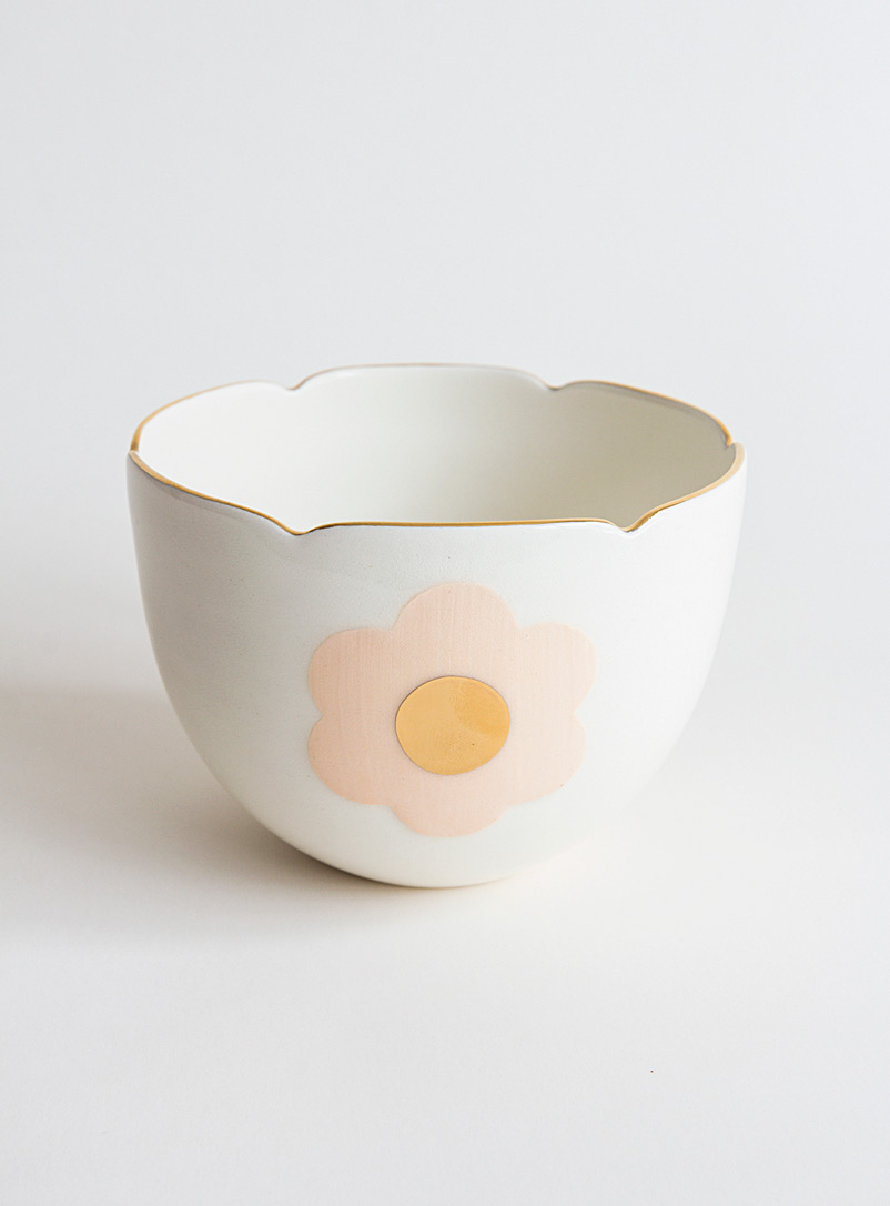 Goye Cream Beige Tangerine daisy bowl