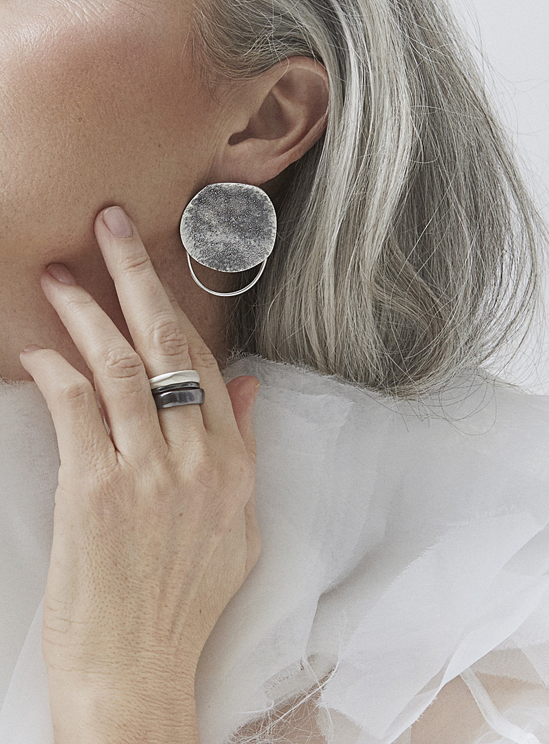 Isabelle Kapsaskis Silver Oxidized silver Acera earrings