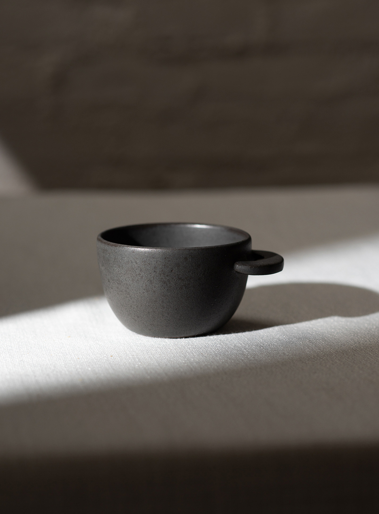 Roxane Charest Céramique Meander Matte Stoneware Coffee Mug In Black