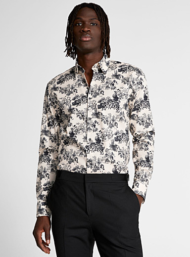Ermo printed shirt Slim fit | HUGO | Shop Men's Patterned Shirts Online ...