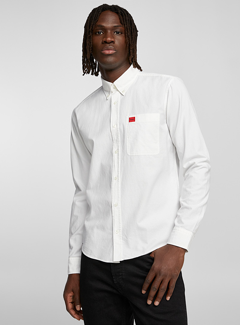 HUGO: La chemise oxford Evito Blanc pour homme