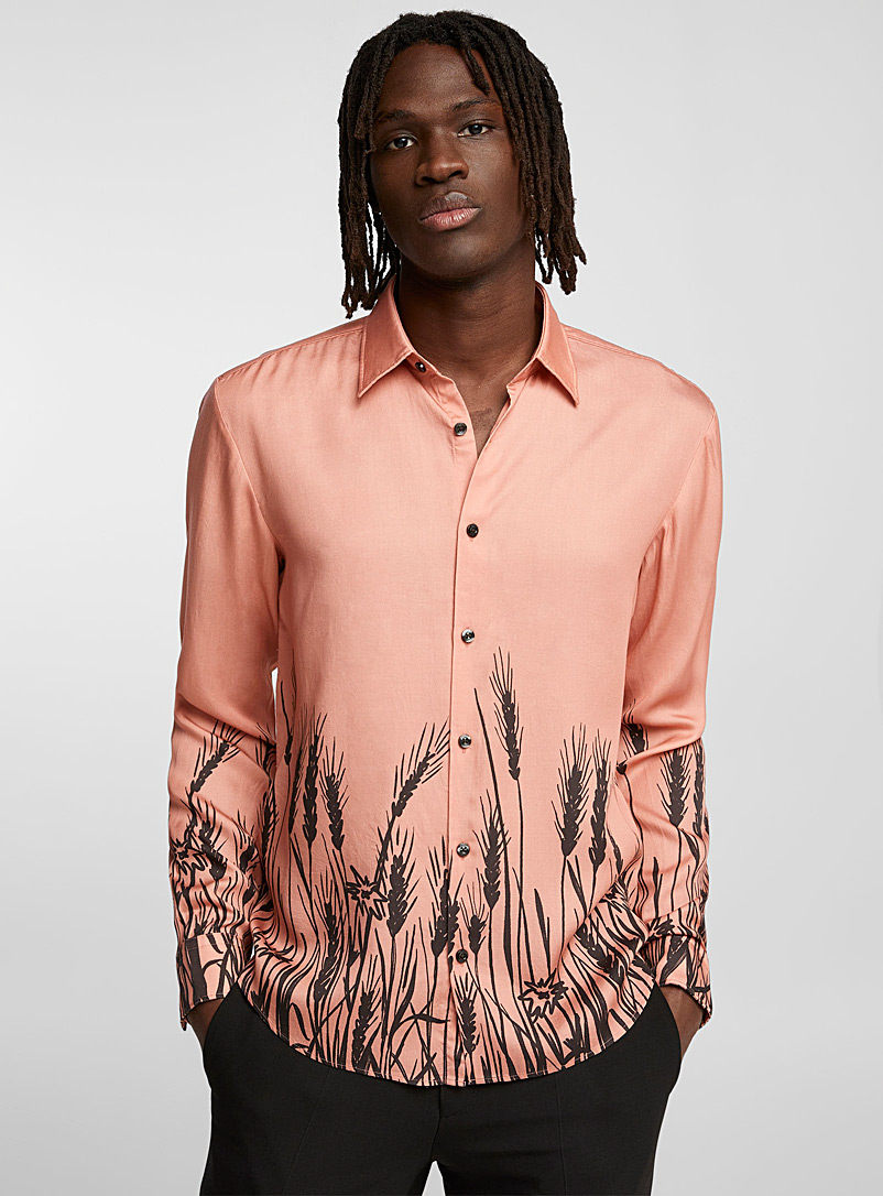 HUGO: La chemise Ermo jardin contraste Rose à motif pour homme