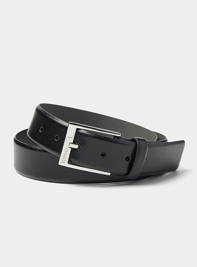 HUGO: La ceinture surpiqûre écarlate Noir pour homme