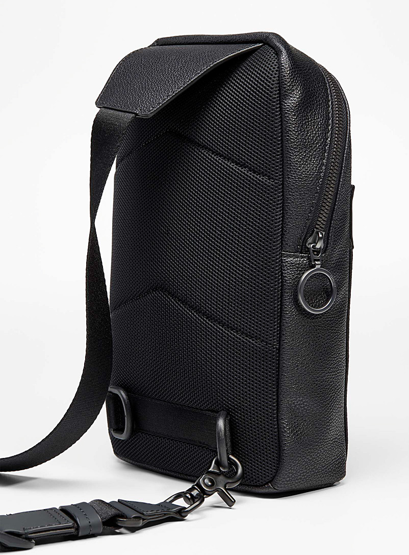 HUGO Black All-over black shoulder bag for men