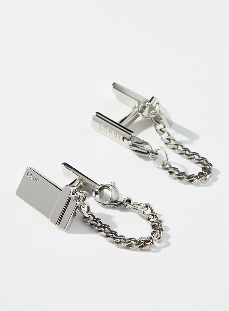 HUGO Silver Chain cufflinks for men