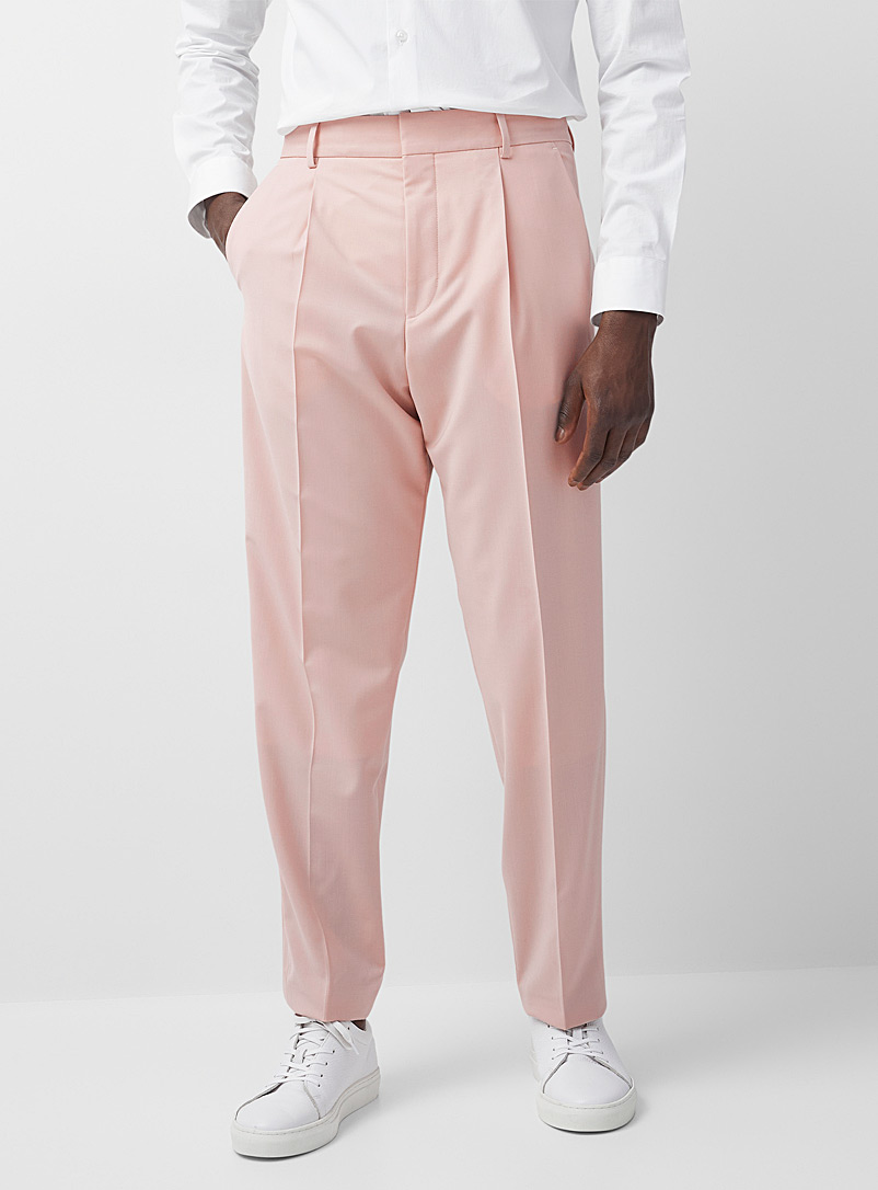 HUGO: Le pantalon à plis rosé Rose pour homme