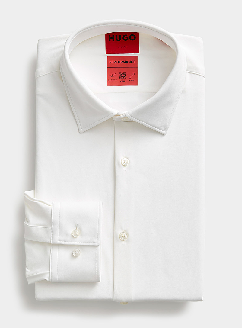 HUGO: La chemise performante Kenno Coupe ajustée Blanc pour homme