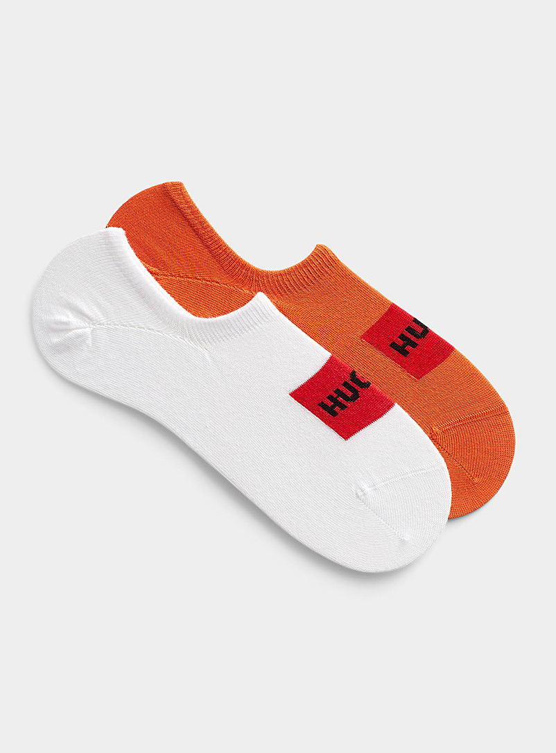 HUGO Orange Logo block ped socks 2-pack for men