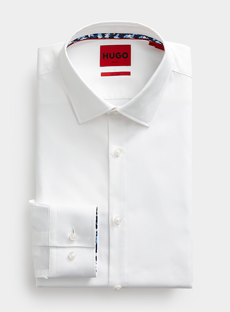HUGO: La chemise oxford Koey Coupe ajustée Blanc pour homme