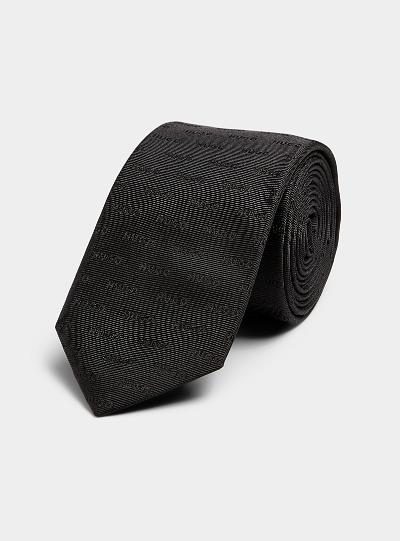 HUGO: La cravate signature en série Noir pour homme