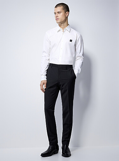 HUGO Black Fitted stretch pant <b>Slim fit</b> for men
