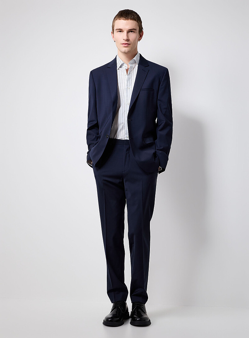 HUGO Indigo/Dark Blue Arti stretch blazer <b>Extra slim fit</b> for men