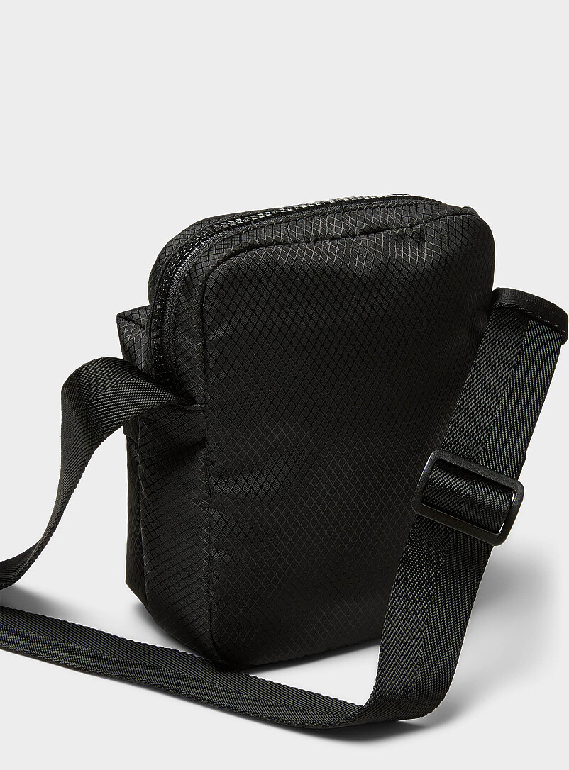 HUGO: Le sac bandouli&egrave;re toile quadrill&eacute;e Noir pour homme