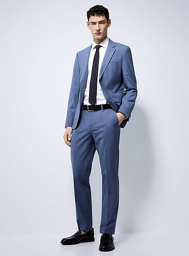 HUGO Blue Blue-grey stretch suit <b>Extra slim fit</b> for men