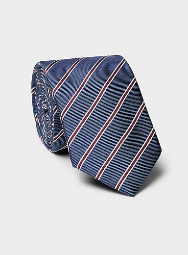 Preppy-stripe skinny tie