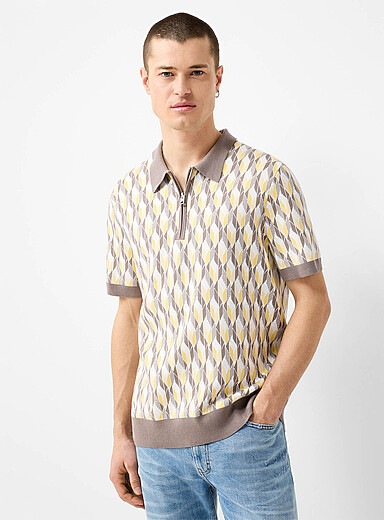 Seomo geo jacquard polo