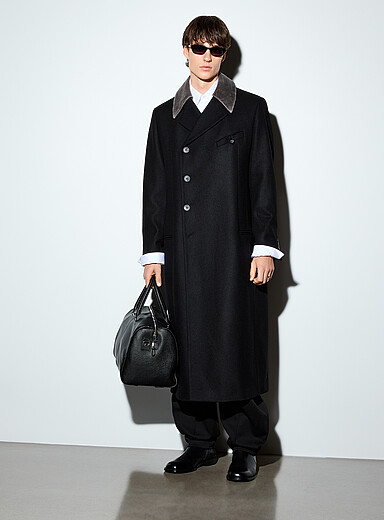 HUGO x entire studios: Le long paletot laine vierge Noir pour homme