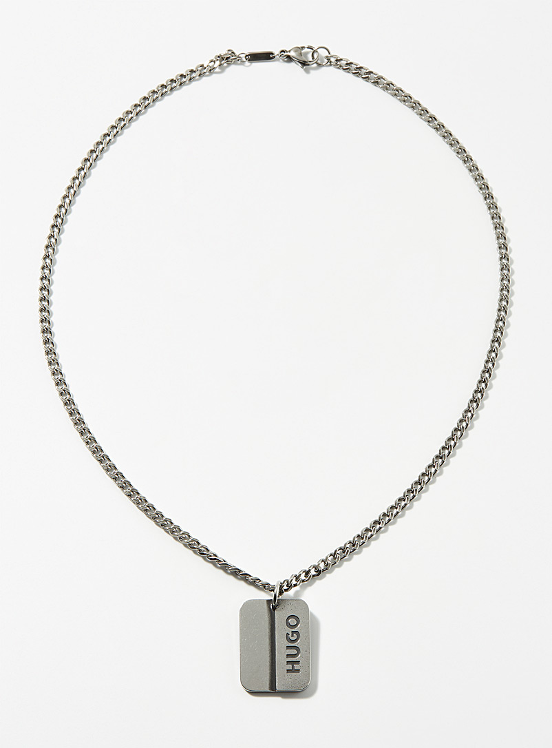 HUGO Silver Plate chain necklace for men