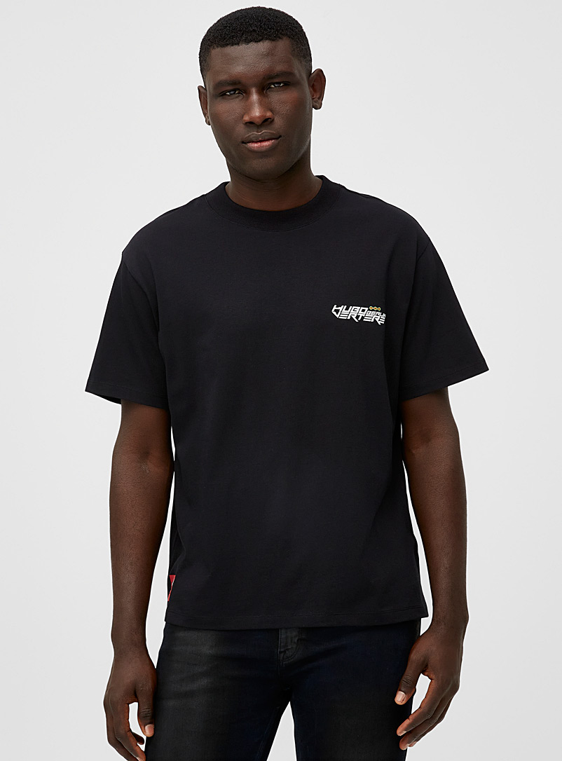 HUGO: Le t-shirt Donaz Noir pour homme