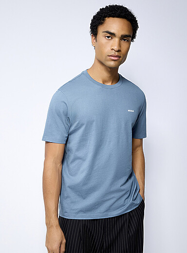 HUGO: Le t-shirt Dero Bleu moyen - Ardoise pour homme