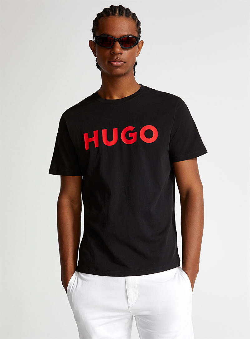 HUGO: Le t-shirt Dulvia Noir pour homme