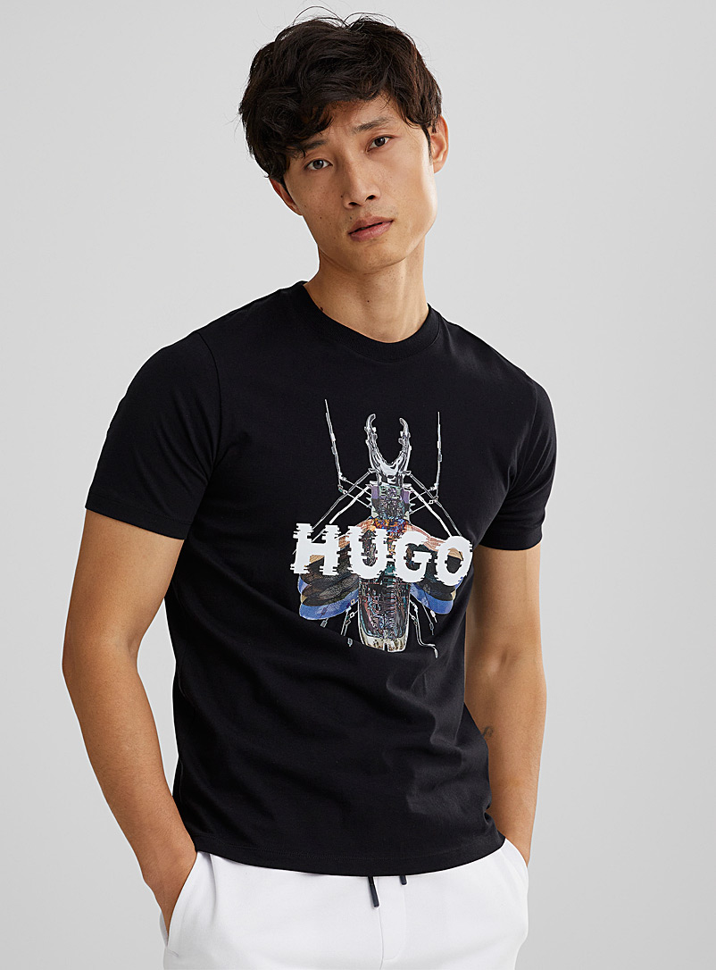 HUGO: Le t-shirt Dugy Noir pour homme