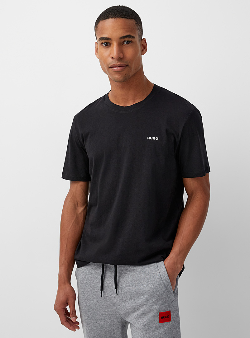 HUGO: Le t-shirt logo minimaliste Noir pour homme