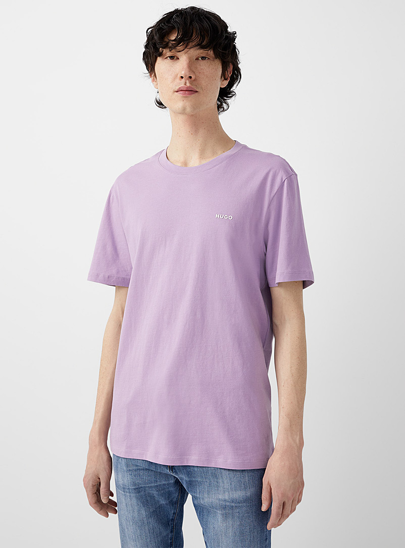 HUGO Lilacs Minimalist logo T-shirt for men