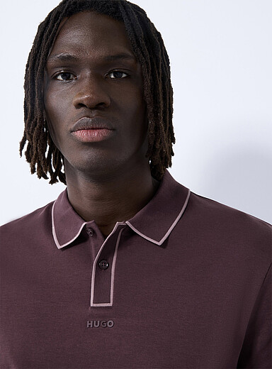 HUGO: Le polo lis&eacute;r&eacute; Dalumo Bourgogne pour homme