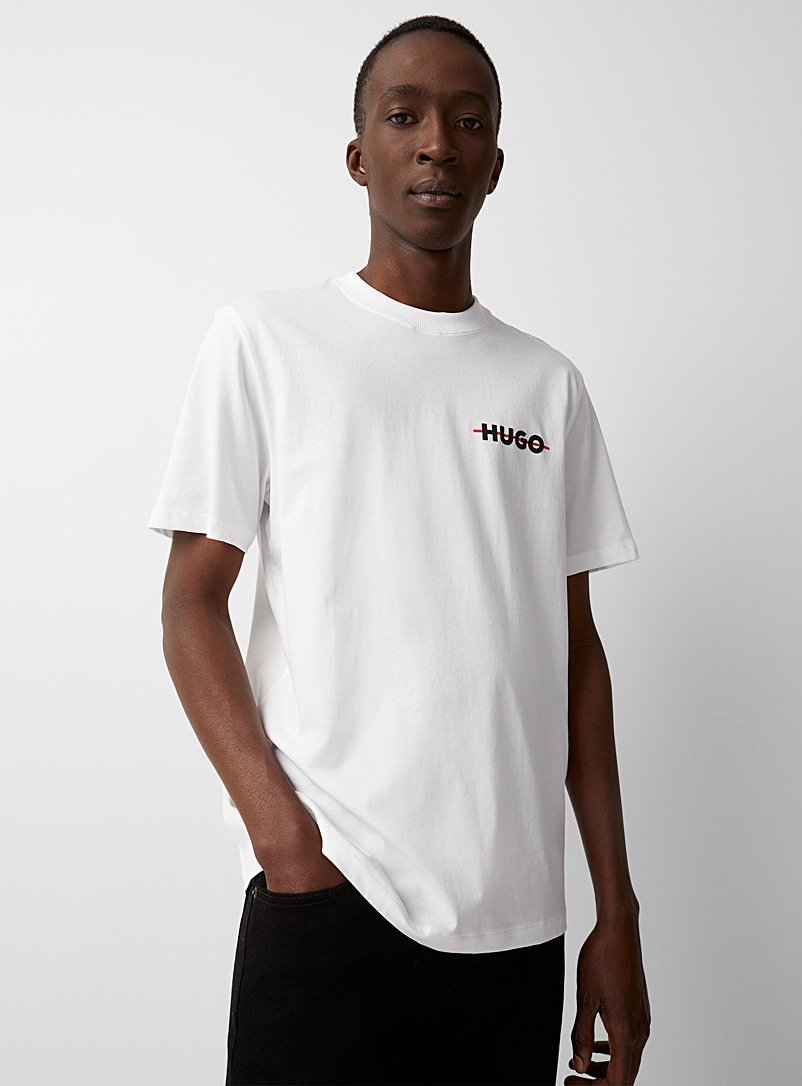 HUGO: Le t-shirt Drando Blanc pour homme