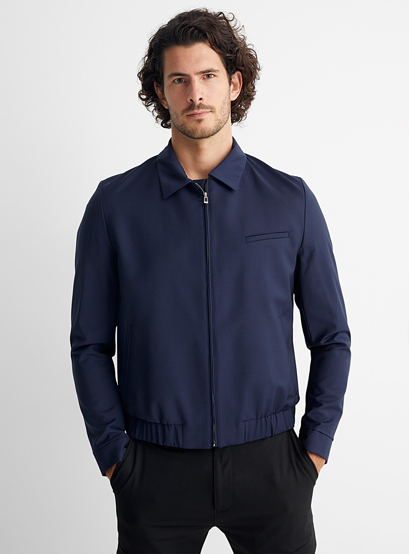Navy Hellis bomber jacket | HUGO | Shop Men's Suit Jackets in New ...