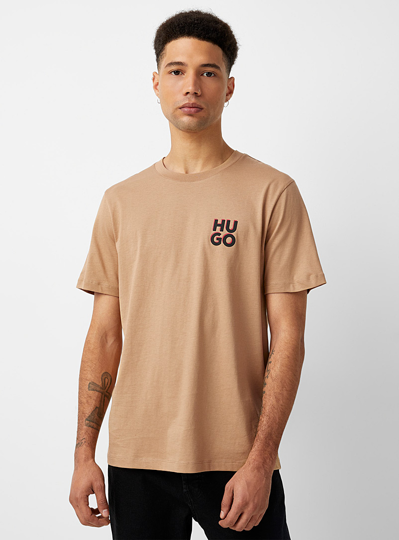 HUGO Light Brown Dimento T-shirt for men